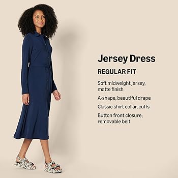 Women's Regular-Fit Matte Jersey Midi Length Dress